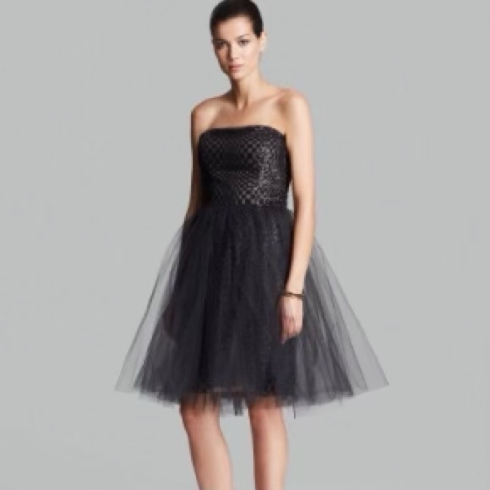 Vera Wang sequence midi dress with tutu skirt